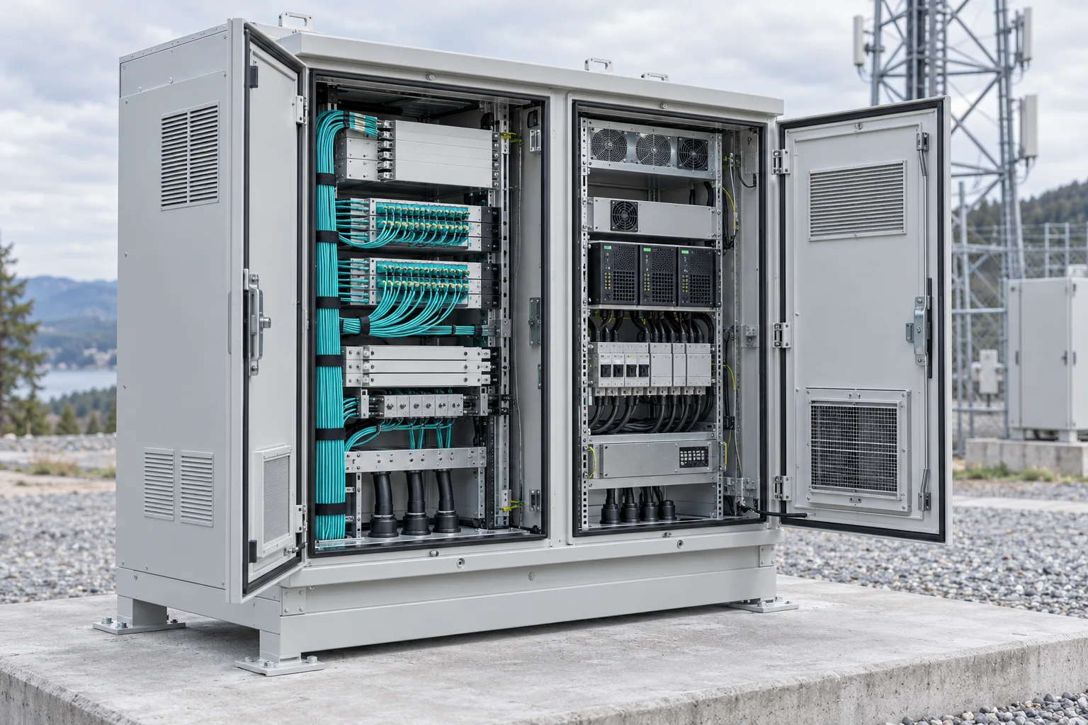 Integrated outdoor telecom power cabinet