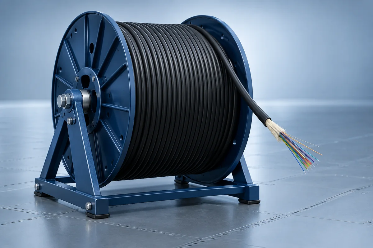 Outdoor fiber optic cable reel